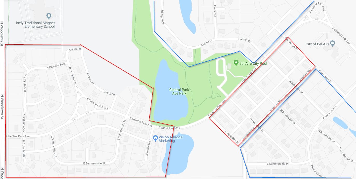 Map showing The Park and The Village HOA boundary